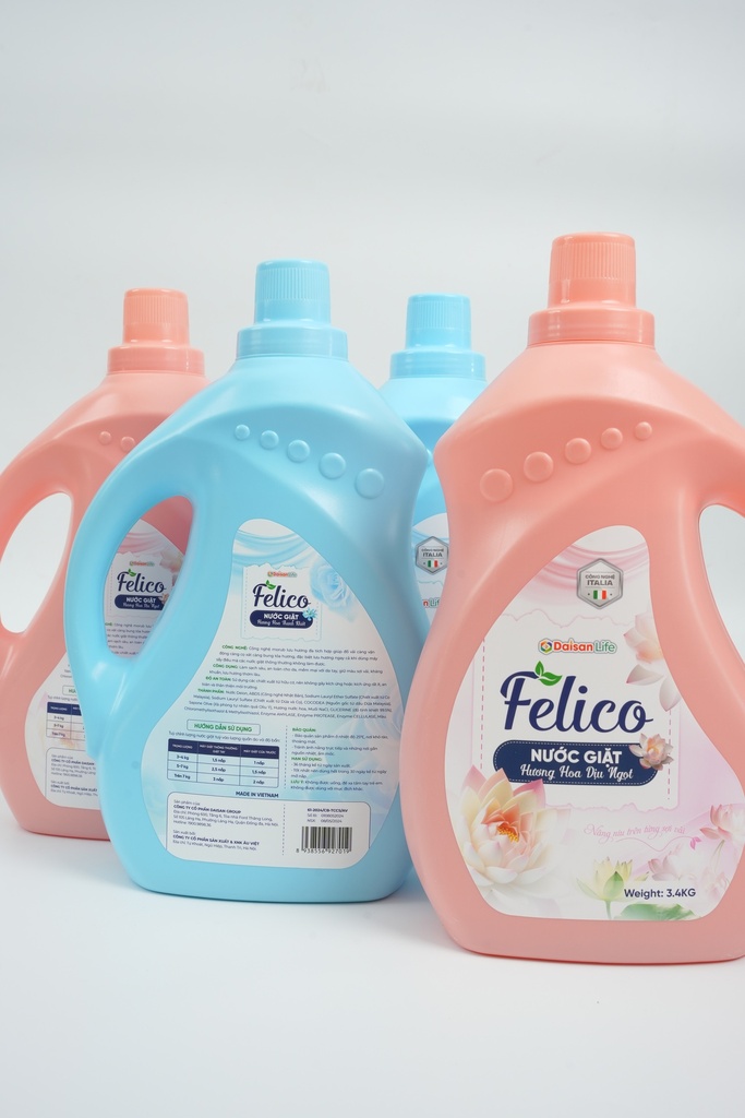 Nước giặt Felico hương hoa dịu ngọt 3.4kg - Hồng