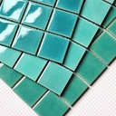 Gạch Mosaic gốm men rạn xanh ngọc đơn chip KT 48x48mm mã IID55435