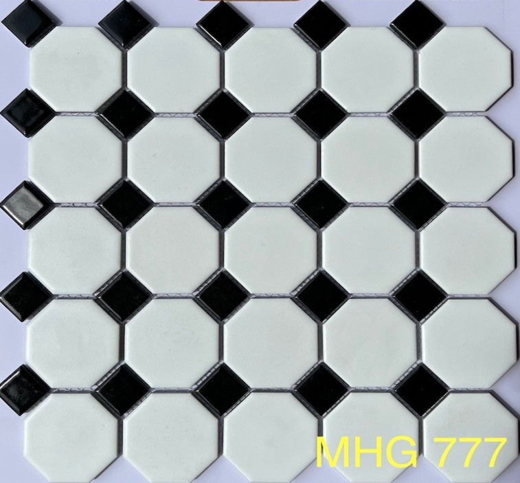 Gạch Mosaic Bát Giác Trắng Ô Nhỏ mã MHG 777