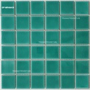 Gạch Mosaic gốm men rạn xanh ngọc đơn chip KT 48x48mm mã IID55435