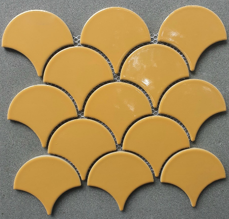 [GP-FT113YL] Mosaic vảy cá màu vàng men bóng GP-FT113YL 