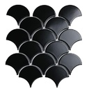 Gạch Mosaic vảy cá 85x95mm đen men bóng SH-C9070