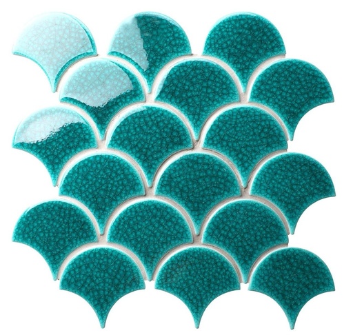 [SH-XFB90011] Gạch Mosaic vảy cá 85x95mm xanh rạn SH-XFB90011